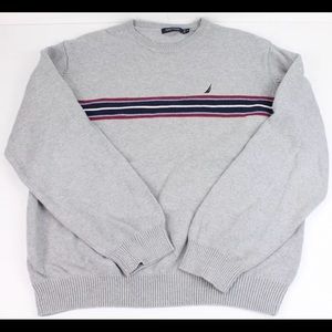 Men’s Nautica Crewneck Gray Knit Sweater XL EUC